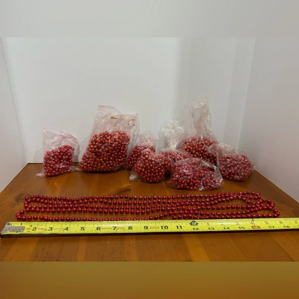 Vintage bead strands garland 1980s Christmas